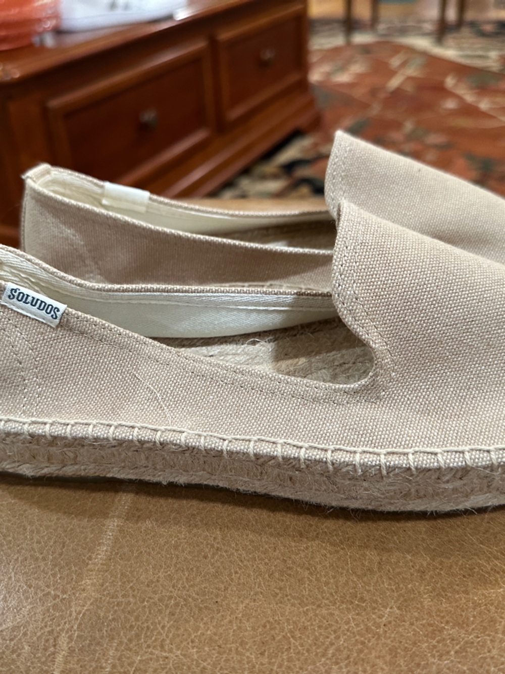 Soludos Women's Slip-On Canvas Espadrilles in Natural Beige